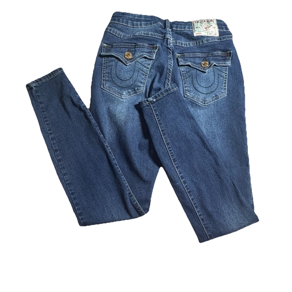 True Religion Women's Jeans Sz 27 Mid Rise Super Skinny Jennie Curvy Tapered